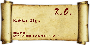 Kafka Olga névjegykártya